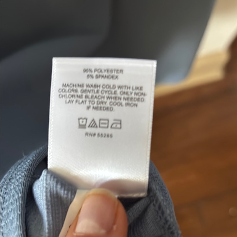 Express Blue Ribbed Blouse - Picture 4 of 4